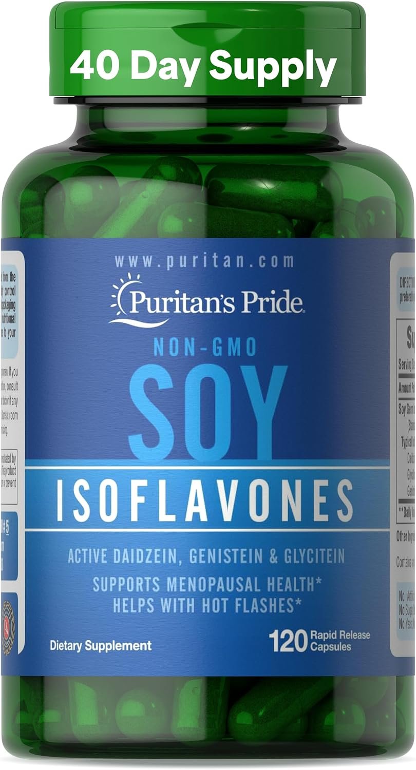 Puritan’s Pride Non-GMO Soy Isoflavones 750mg, 120 Rapid Release Capsules
