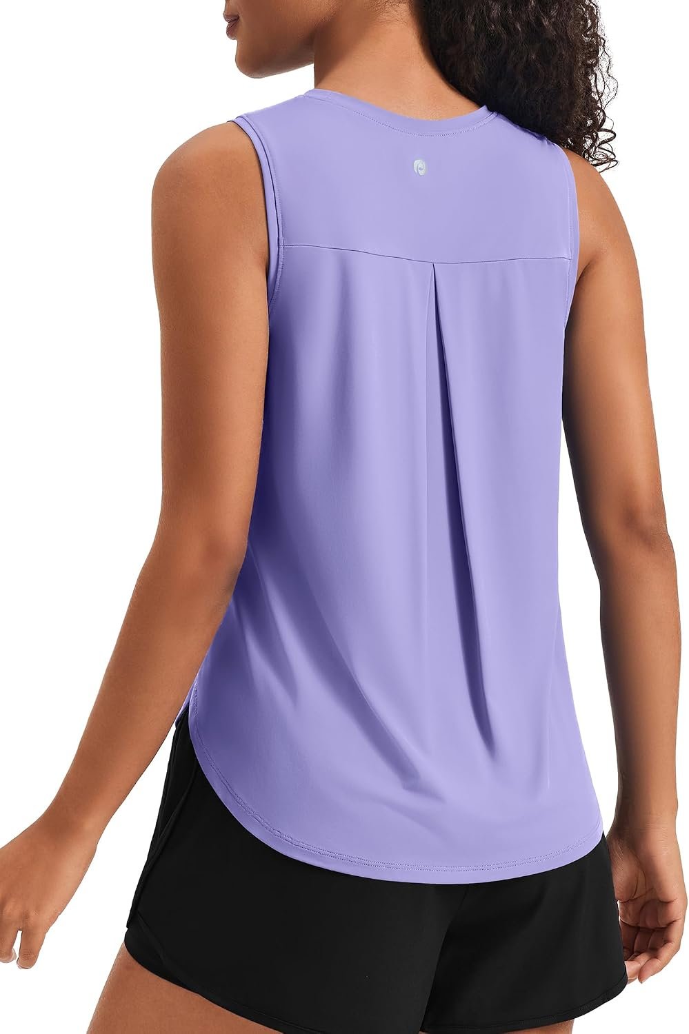 PINSPARK Women’s Workout Tank Tops Back Pleat Loose Fit Sleeveless Shirts