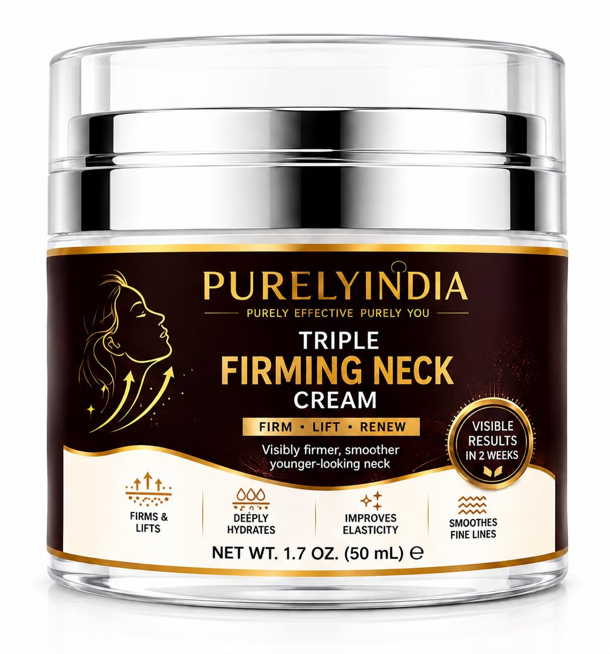 Neck Firming & Tightening Cream with Retinol, Collagen & Peptides | Anti-Aging & Lifting Moisturizer for Crepey Skin, Turkey Neck & Double Chin, 1.7 oz