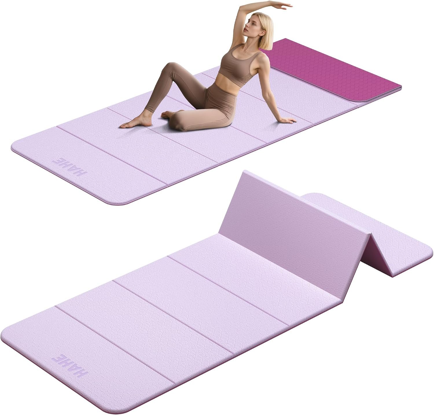 HAHE 7-Fold Design Extra Thick Yoga Mat 72″L x 24″W x 0.47″, TPE