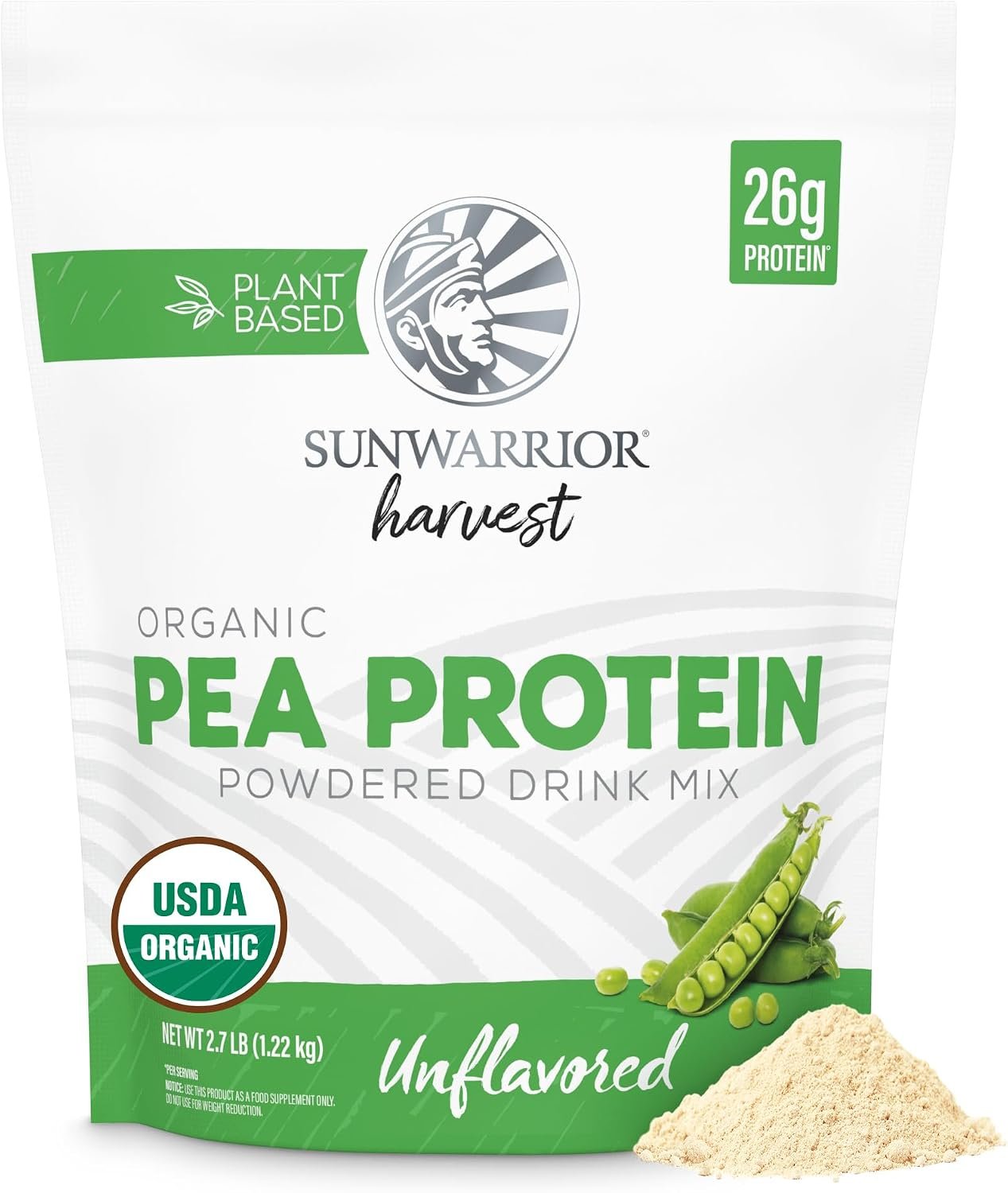 Organic Pea Protein Powder Plant Based 26g per Serving 35 Servings Unflavor