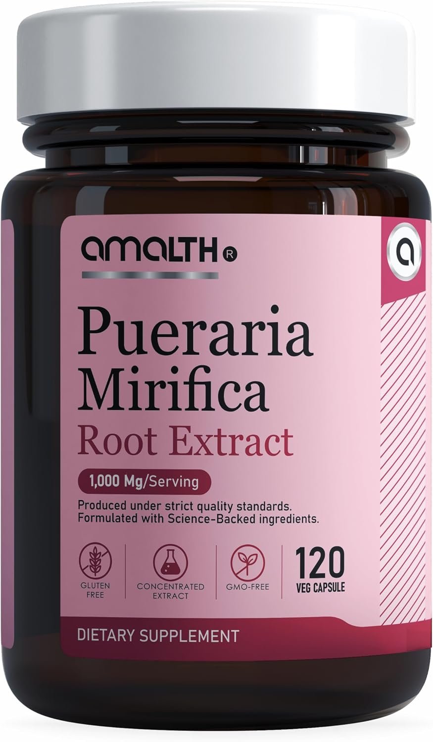 AMALTH Pueraria Mirifica Capsules 1000 mg 120 Capsules Estrogen Supplement for Women, Men and Transgender, Menopause Relief, Female Wellness Support Pills