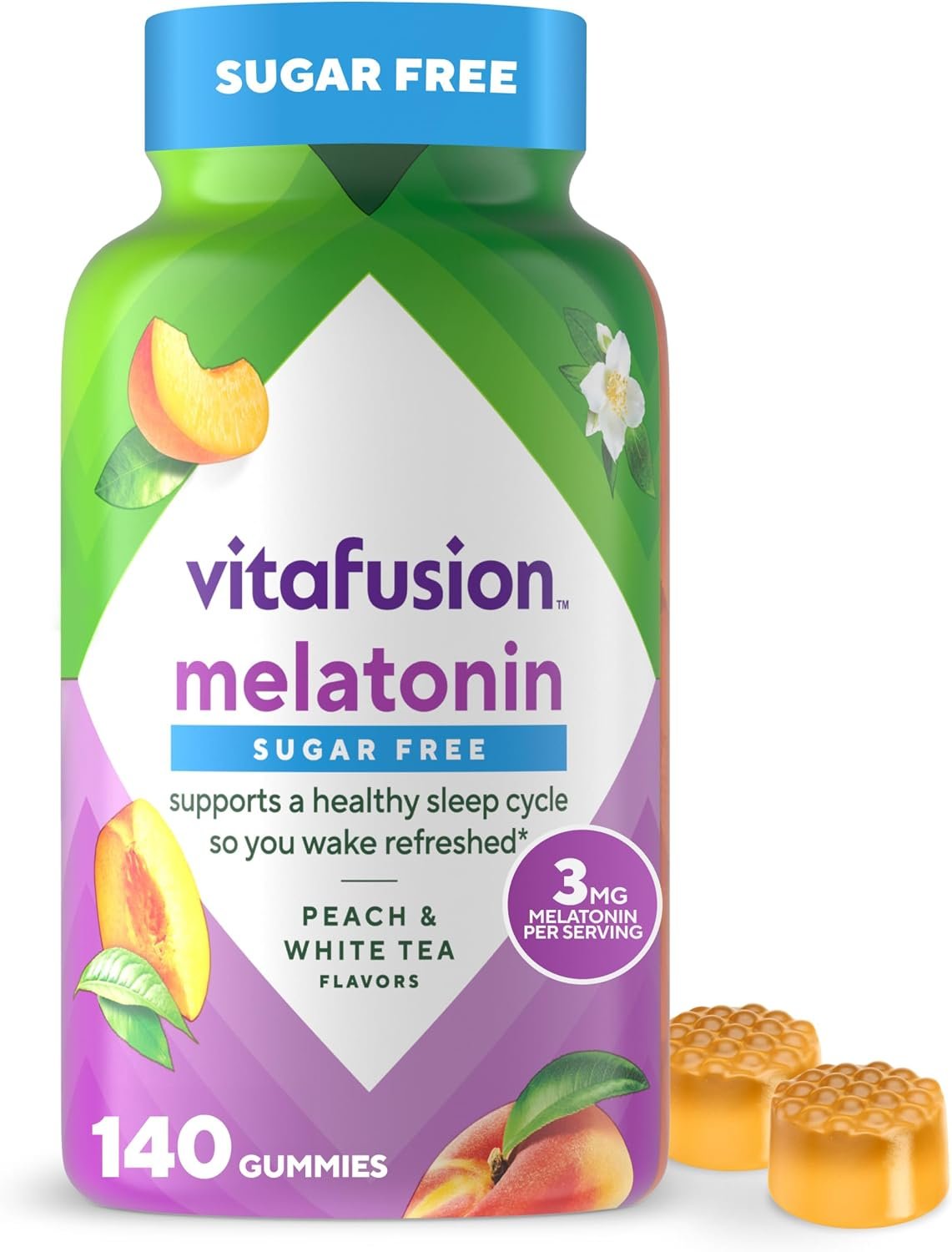 Vitafusion Melatonin Gummies Sugar Free | 3mg Per 2 Gummies | 140 Count
