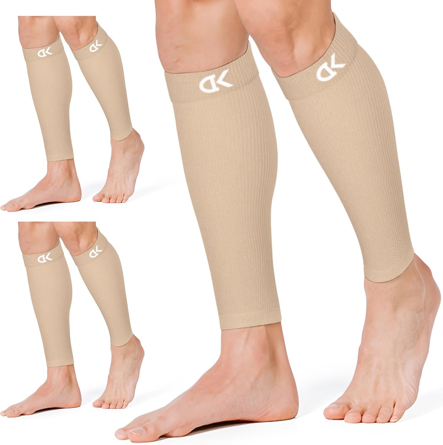 CHARMKING Calf Compression Sleeve for Women & Men Circulation (3 Pairs) 15-20 mmHg is Best Support for Running Cycling