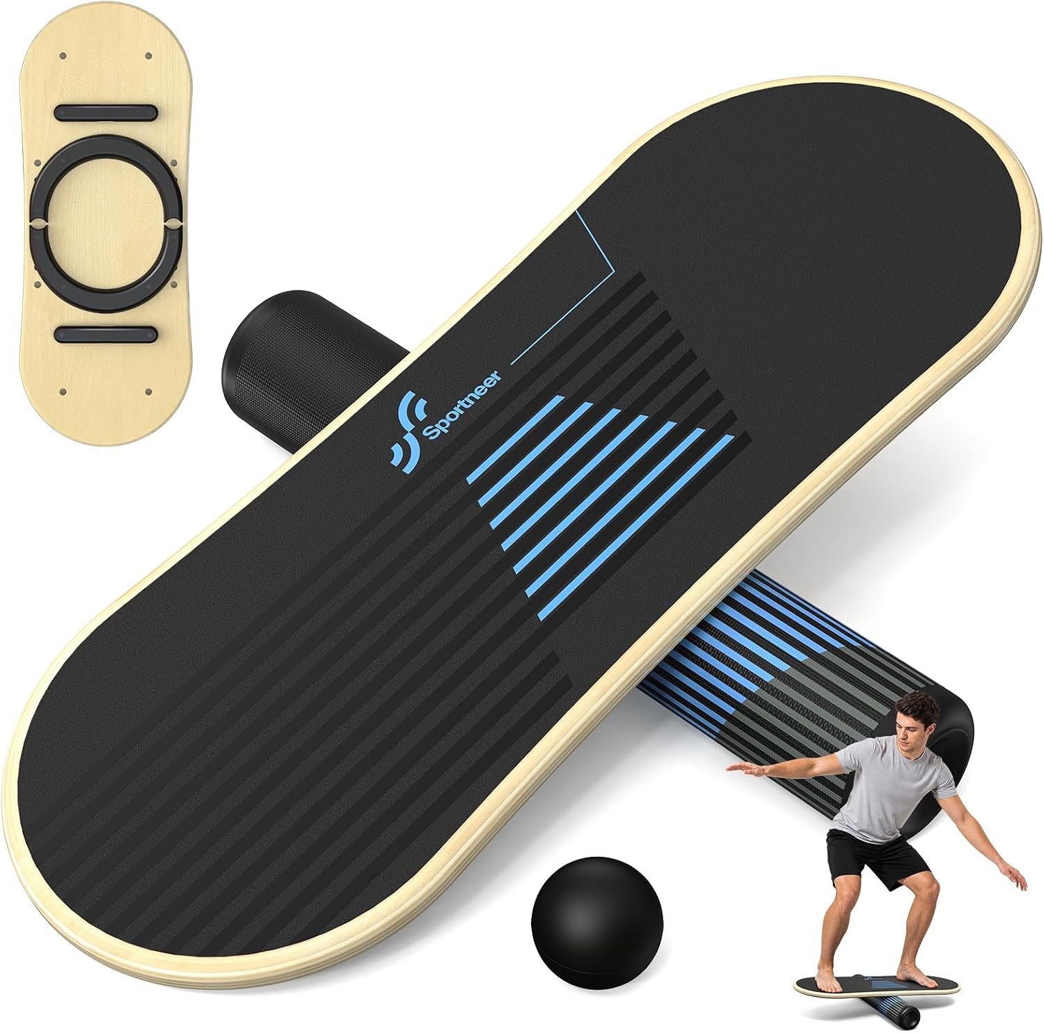 Sportneer Balance Board, 7-Mode Balance Trainer with Roller & Ball