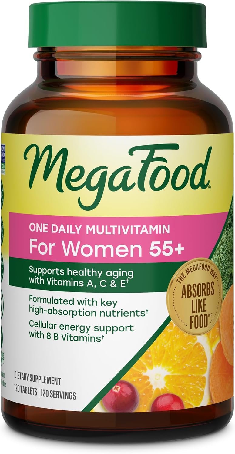 MegaFood One Daily Multivitamin for Women 55+, 19 Nutrients, 120 Tablets