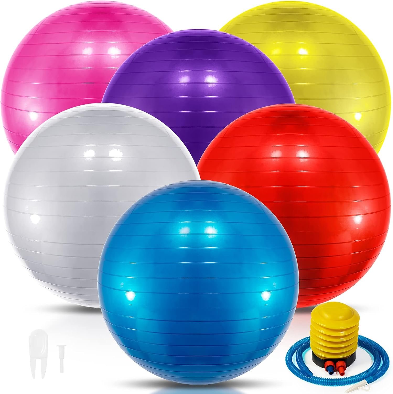 Jexine 6 Pcs Yoga Ball Exercise Ball