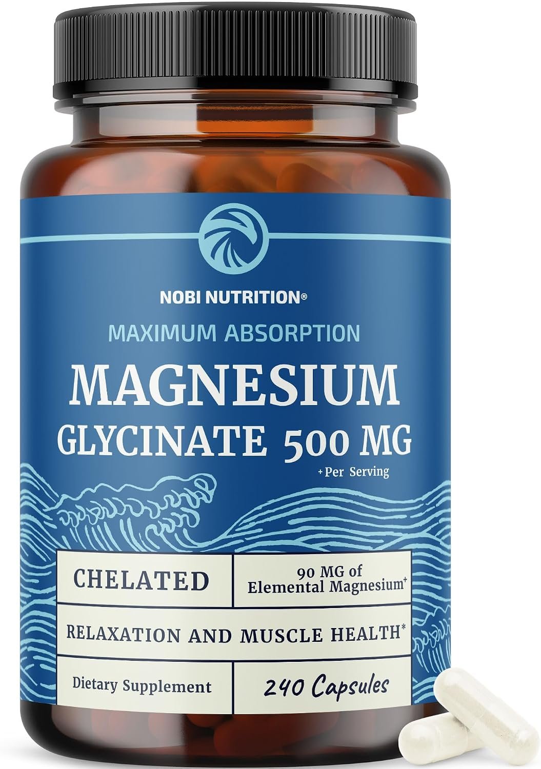 Magnesium Glycinate 500mg, High Absorption, Sleep & Muscle Health Support
