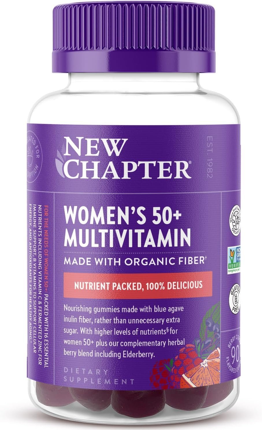 New Chapter Women’s 50+ Multivitamin Gummies, Berry Citrus, 90 Count