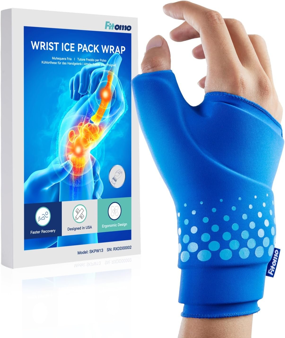 Thumb & Wrist Ice Pack Wrap, Long-Lasting Cold Compression for Pain Relief