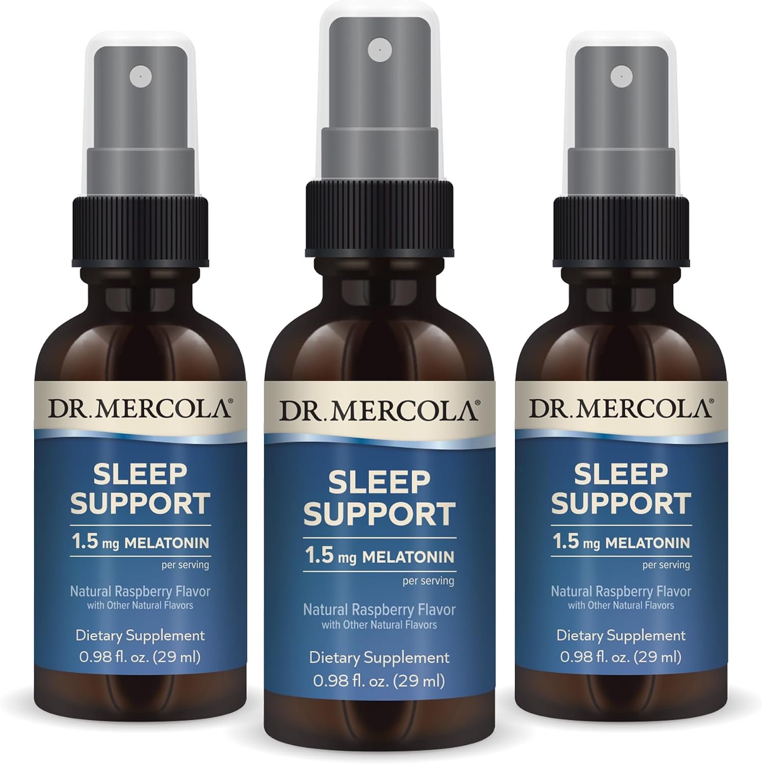 Dr. Mercola Sleep Support with Melatonin Spray, 0.98 fl oz, 3 Pack