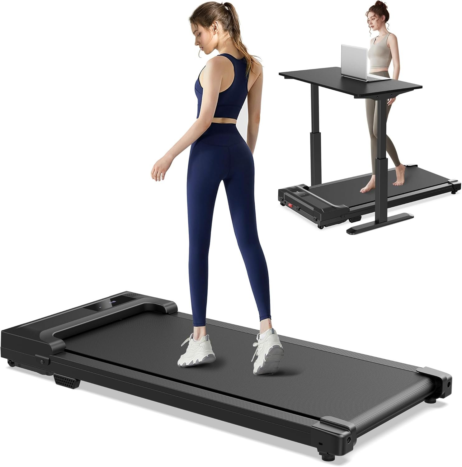 Walking Pad Treadmill for Home – Under Desk Treadmills Mini Portable Walking Running Machine Slim Compact Small Lightweight Motorized Electric Treadmill with Adjustable Speed Remote