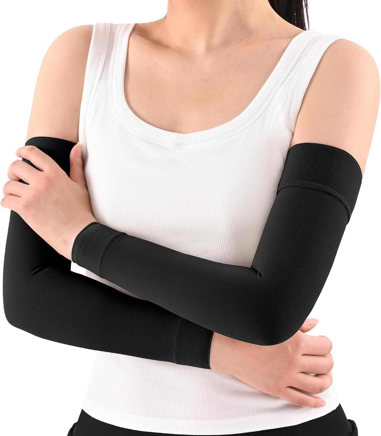 1 Pair Medical Compression Arm Sleeves for Women&Men,No Palm Cover