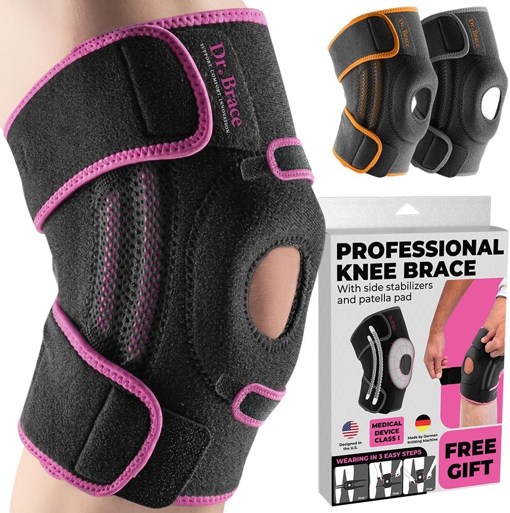 DR. BRACE ELITE Knee Brace with Side Stabilizers & Patella Gel Pads