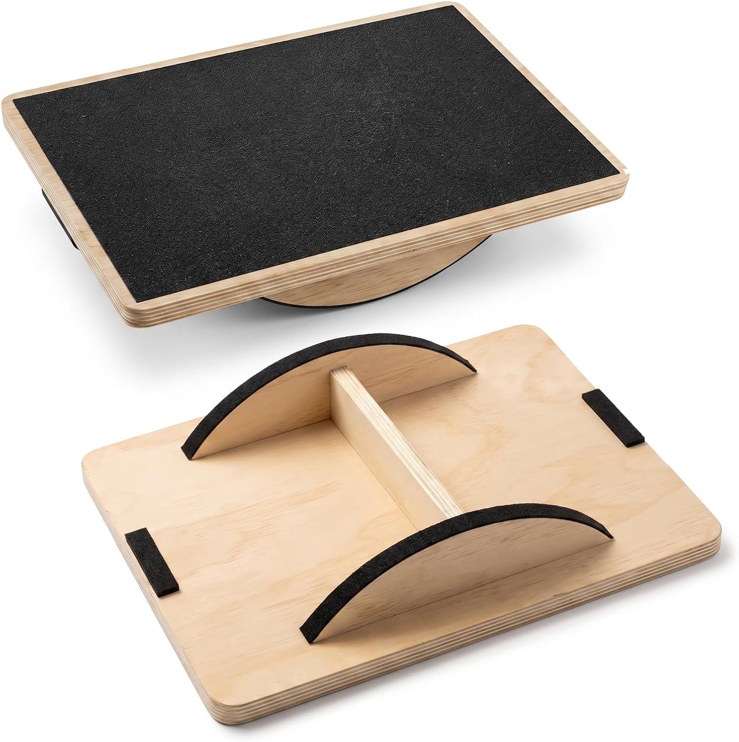 Balance Board, Wobble Board for Adults – Anti-Slip 350LBS Wooden Rocker Board for Core Strength, Stability Training, Standing Desk Exercise, Coordination & Home Gym Workout