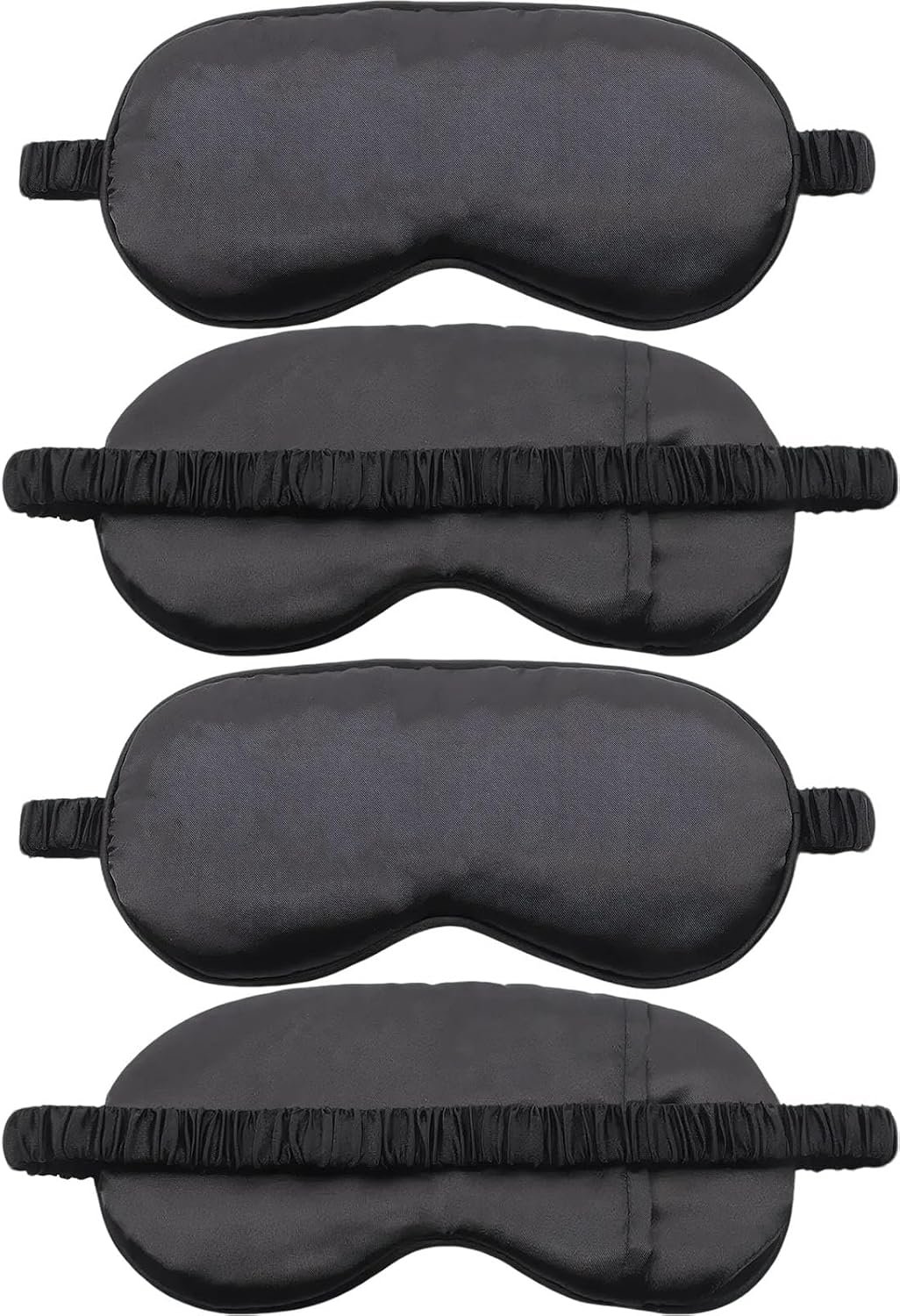 4 Pack Sleep Mask for Women & Men, 100% Blackout Silky Eye Cover, Zero Eye Pressure Soft Satin Blindfold with Elastic Adjustable Strap, Lightweight Night Eyes Shade for Travel Nap Side & Back Sleepers
