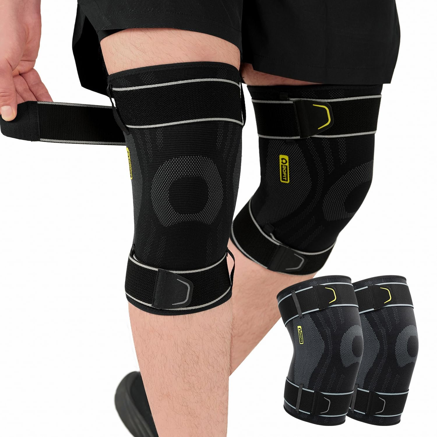 AOFIT Adjustable Knee Brace & Anti-Slip Straps for Sports for Pain Relief L