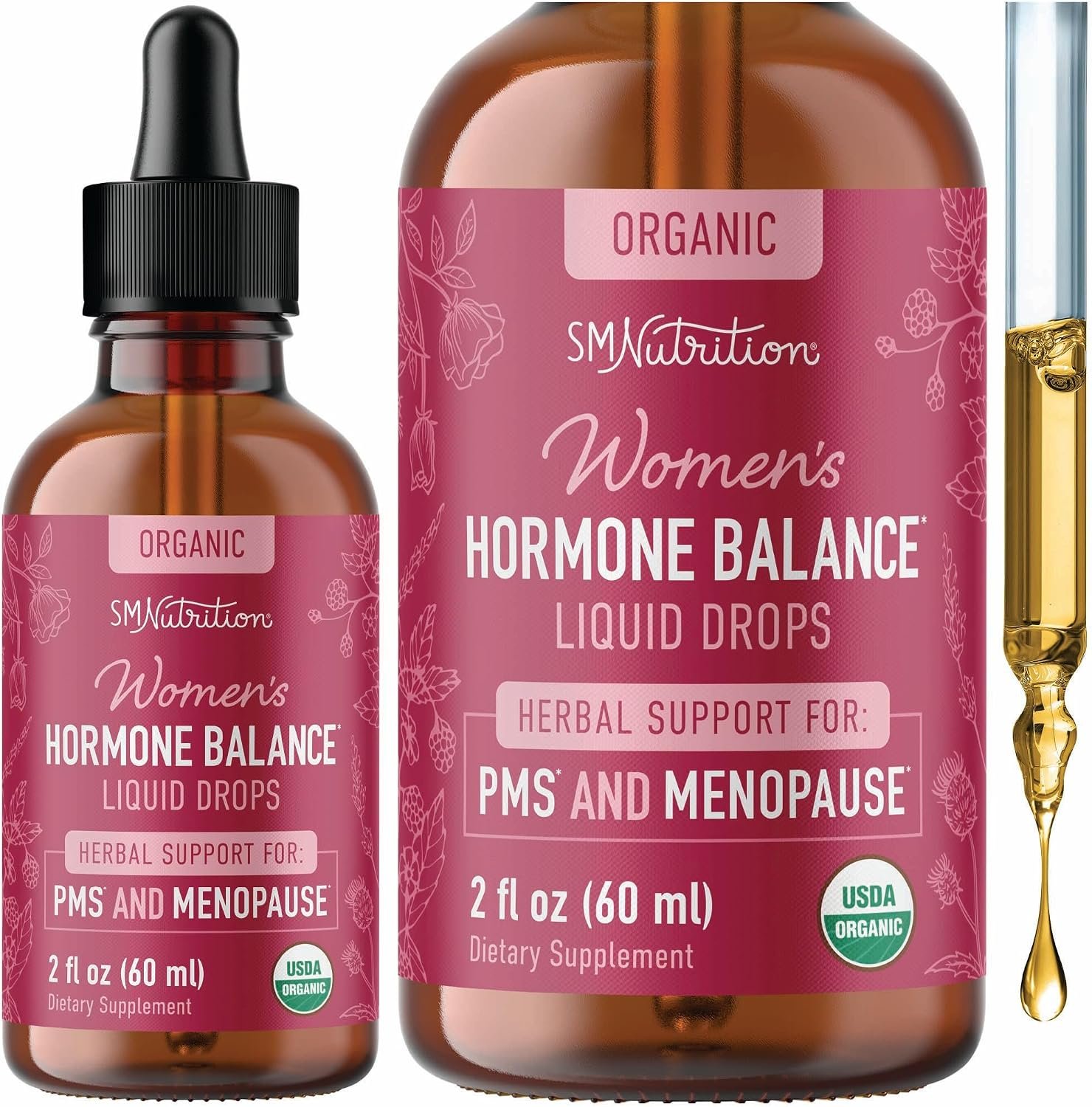 Hormone Balance Liquid Drops with Black Cohosh & Stinging Nettle, Vegan