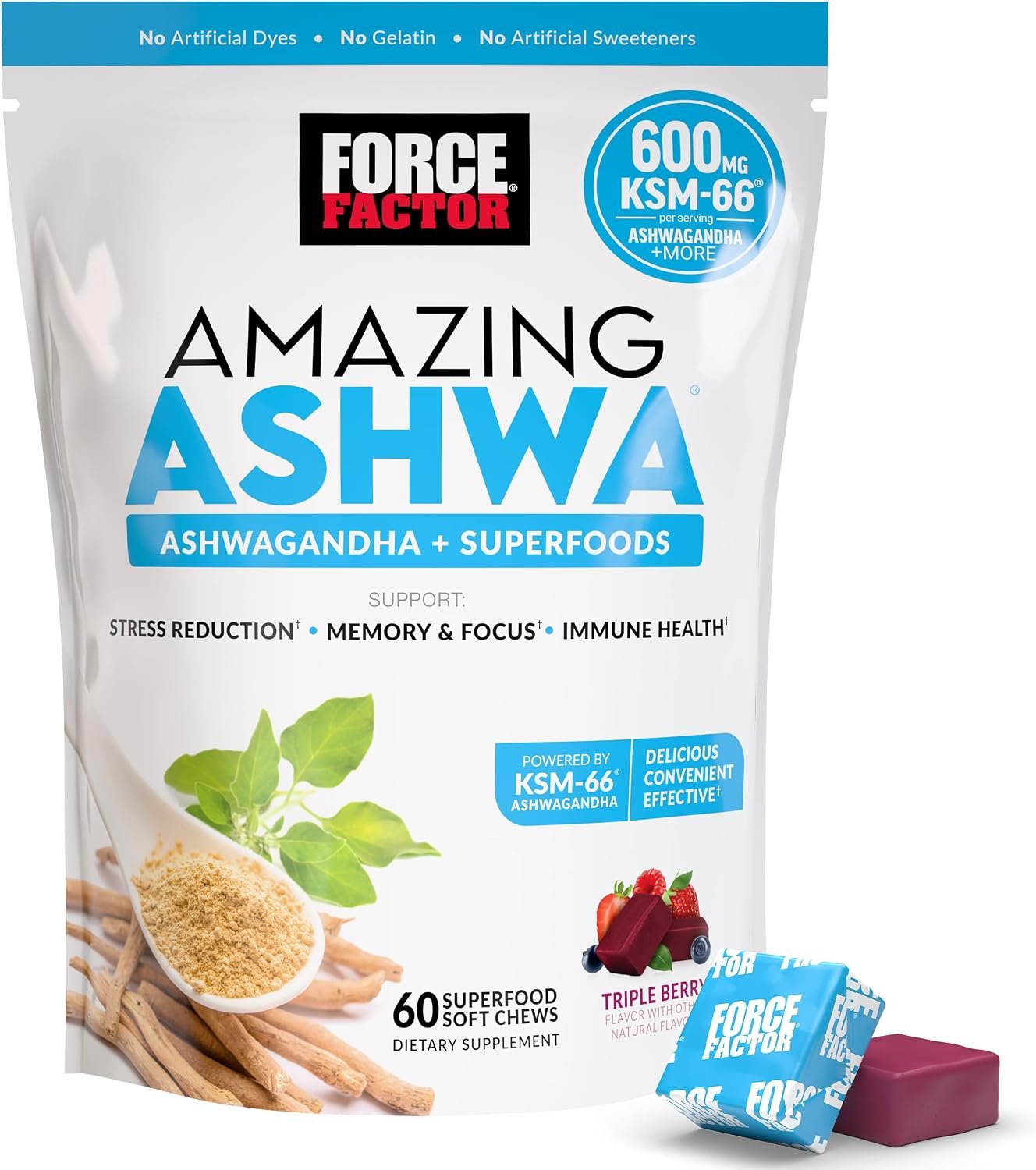 Force Factor Amazing Ashwa, Ashwagandha Supplement for Stress Relief