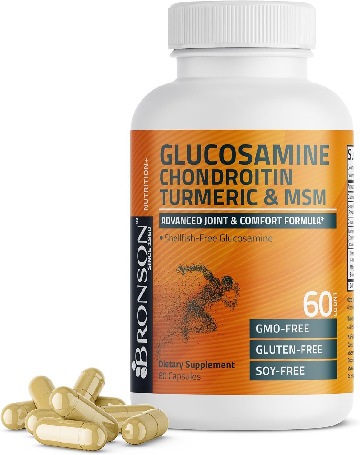 Bronson Glucosamine Chondroitin Turmeric & MSM Joint Support, 60 Capsules