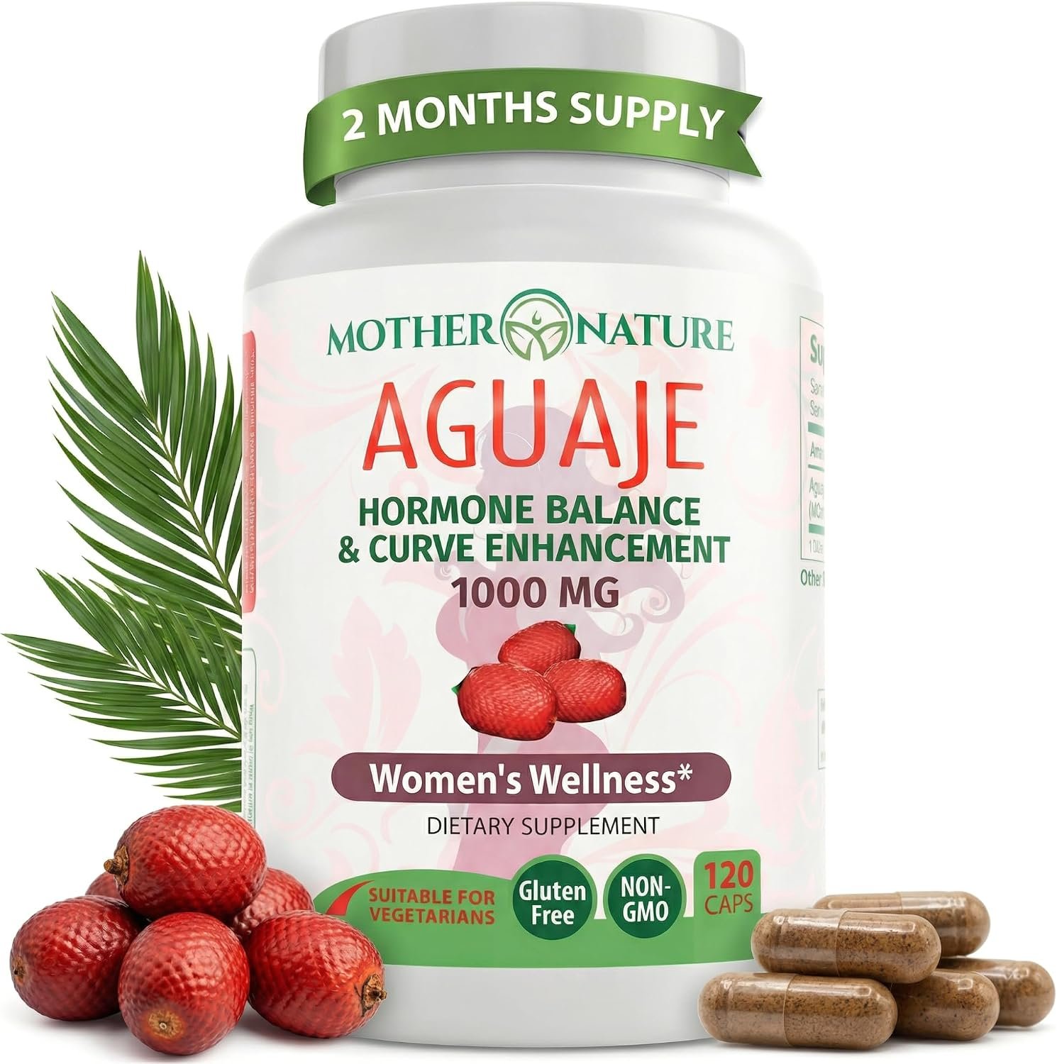 MNO Aguaje Curves Capsules for Women 1000mg with Red Maca & Black Cohosh