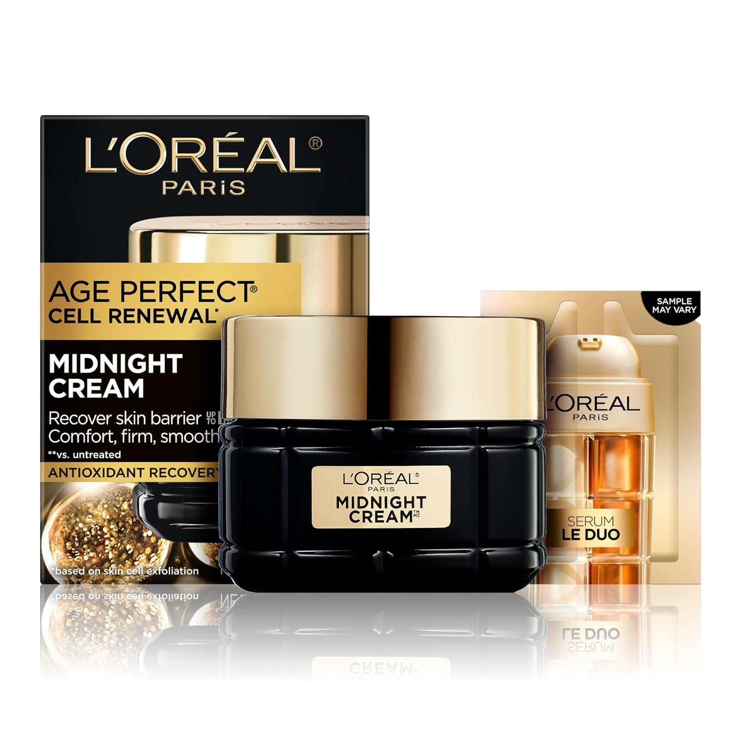 L’Oreal Paris Age Perfect Anti-Aging Midnight Cream 1.7 Oz + Serum Sample