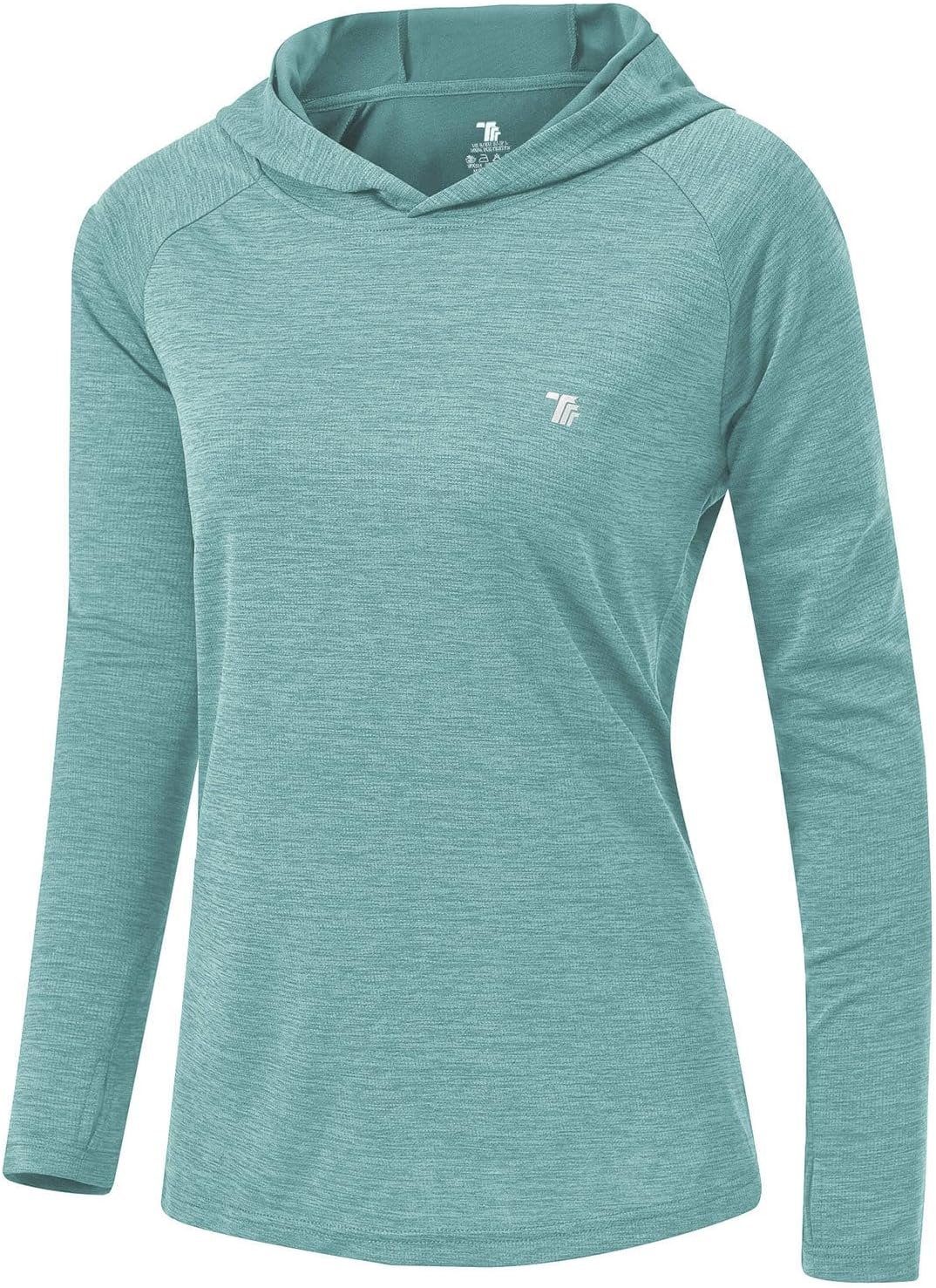 TBMPOY Womens UPF 50+ Sun Protection Hoodie Shirt Long Sleeve Fishing Hiking Outdoor UV Shirt Lightweight