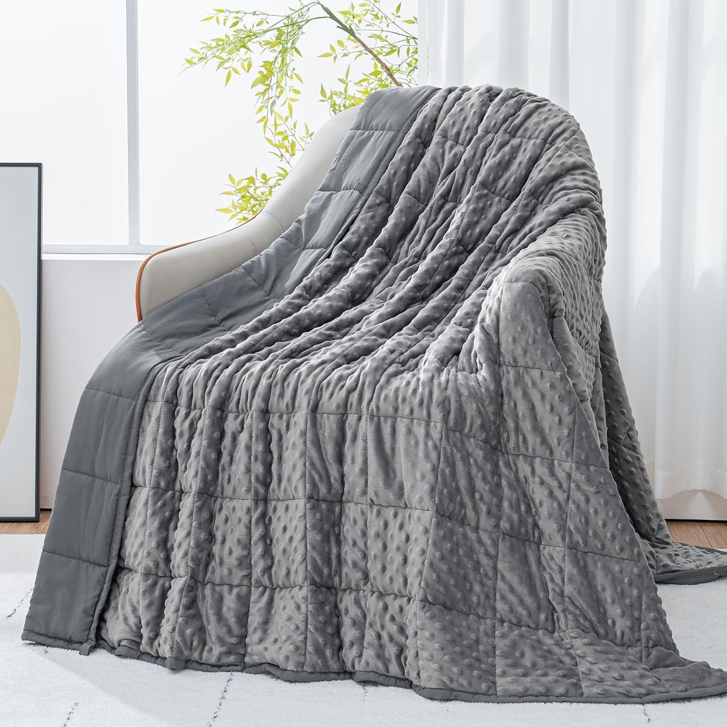 Cottonblue Weighted Blanket 20lbs for Adults Queen Size, 60 x 80in Grey