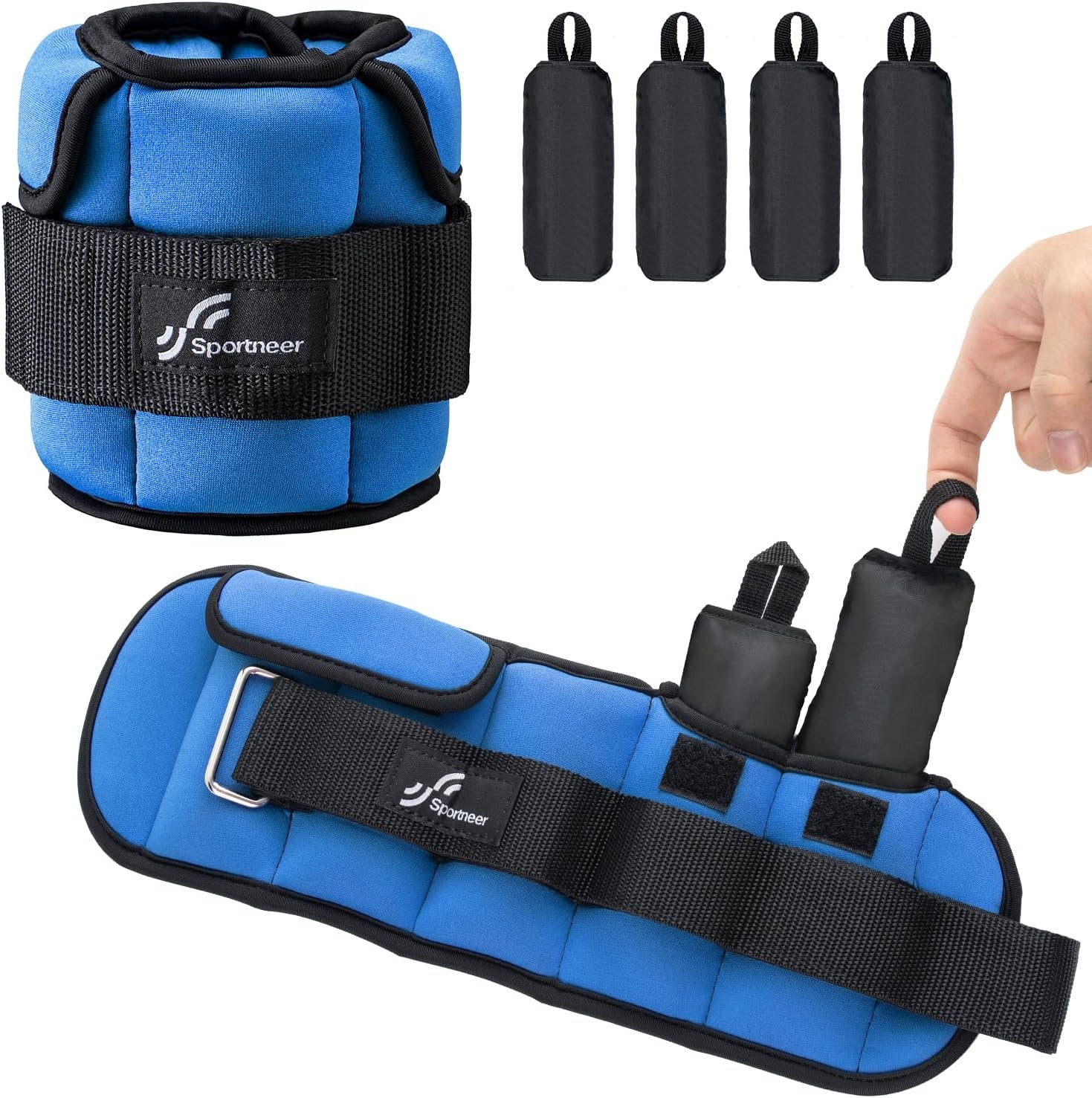 Sportneer Adjustable Ankle Weights with Removable Weights, Easy to Adjust