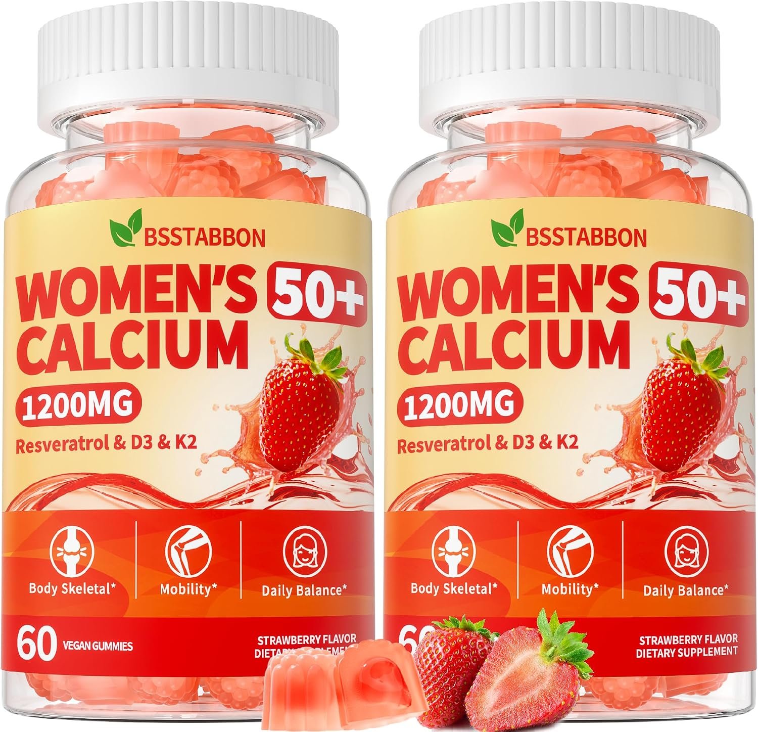 50+ Women’s Calcium Citrate Gummies: 1200mg Chewable Calcium