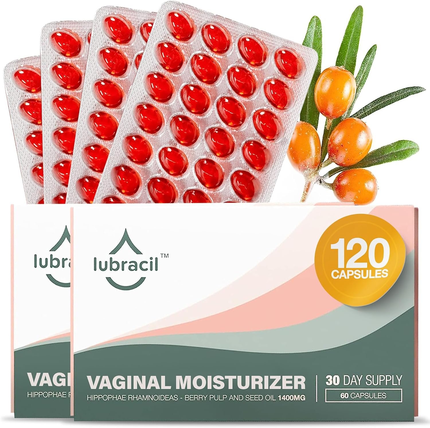 Lubracil Vaginal Moisturizer for Women, Hydrating Formula – 60 Count,2 Pack