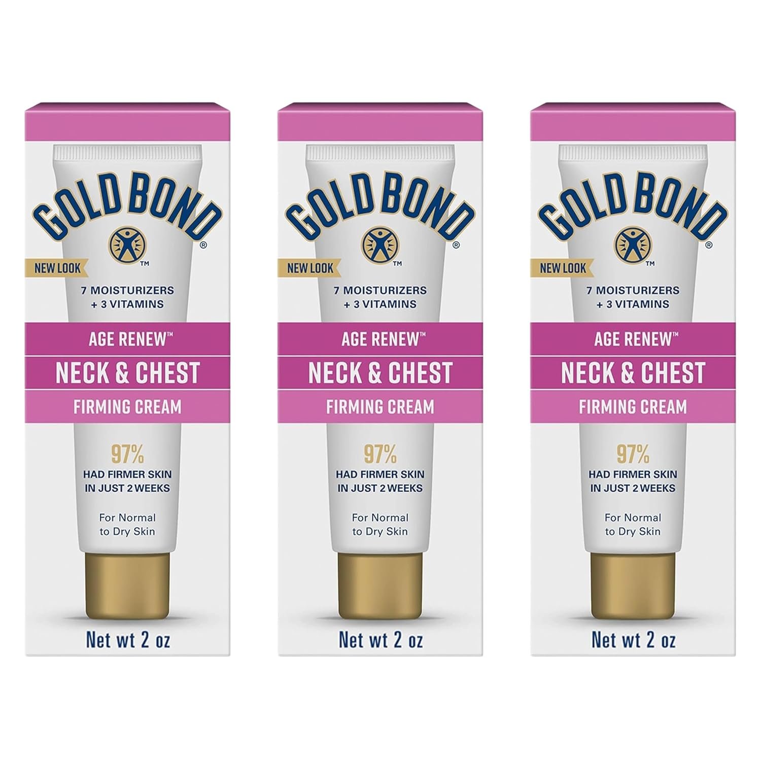 Gold Bond Age Renew Neck and Chest Firming Cream, 2 oz., Pack of 3