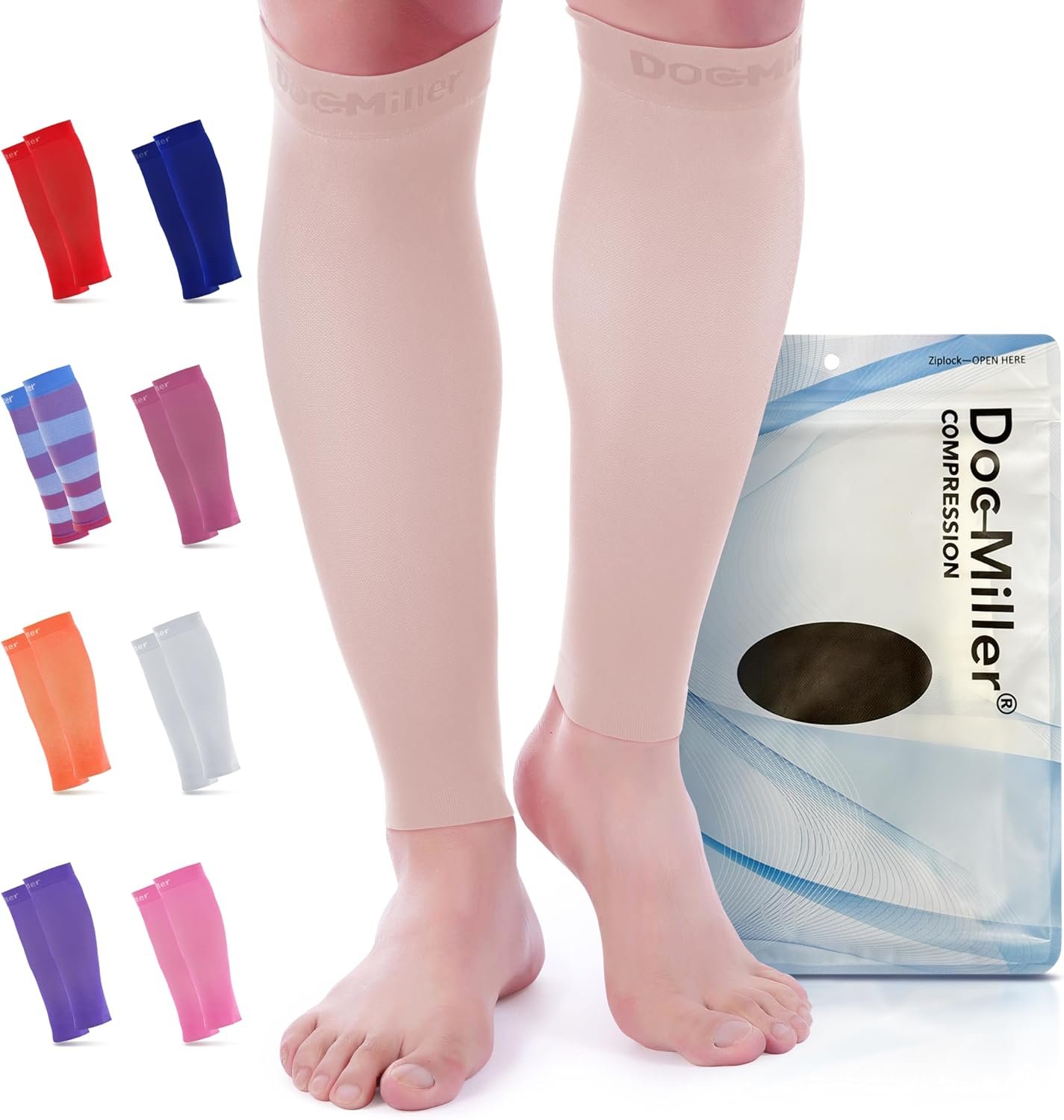 Doc Miller Compression Calf Sleeve for Men & Women, 20-30mmHg