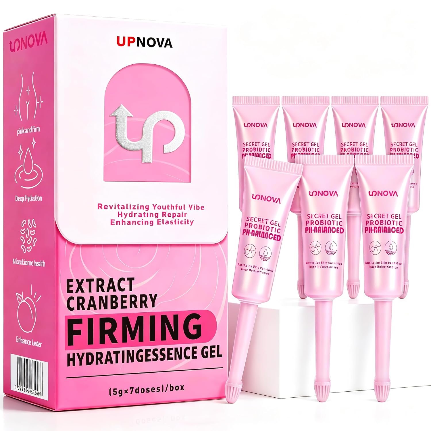 Intimate Moisture Gel for Women, Probiotics + Plant Extracts, pH Balance, Yeast Infection and BV Care, Dryness & Odor Relief, 1Box x 7pcs