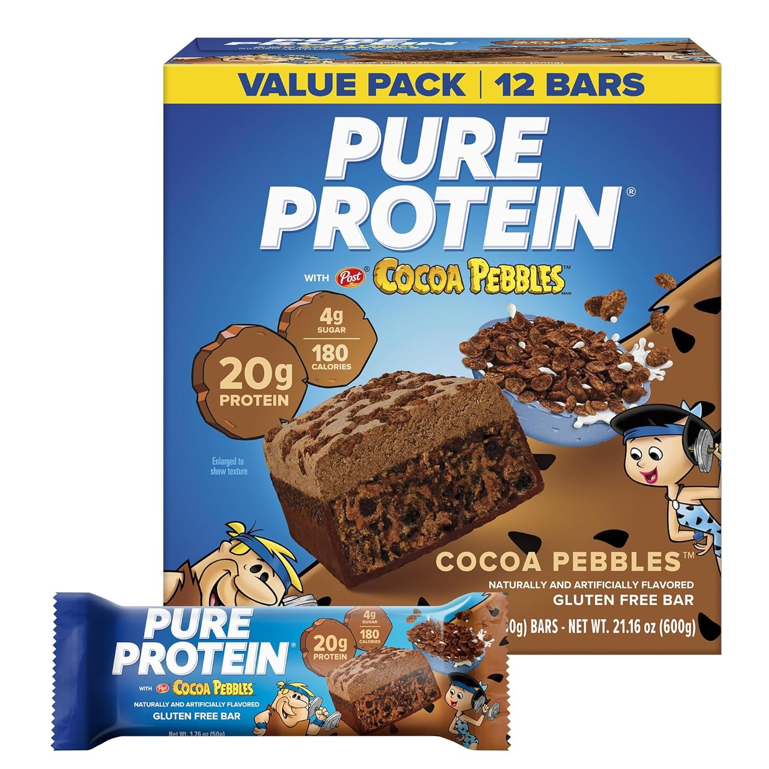 Pure Protein Cocoa PEBBLES™ Protein Bars, 20g Protein, Gluten Free, 12 Ct