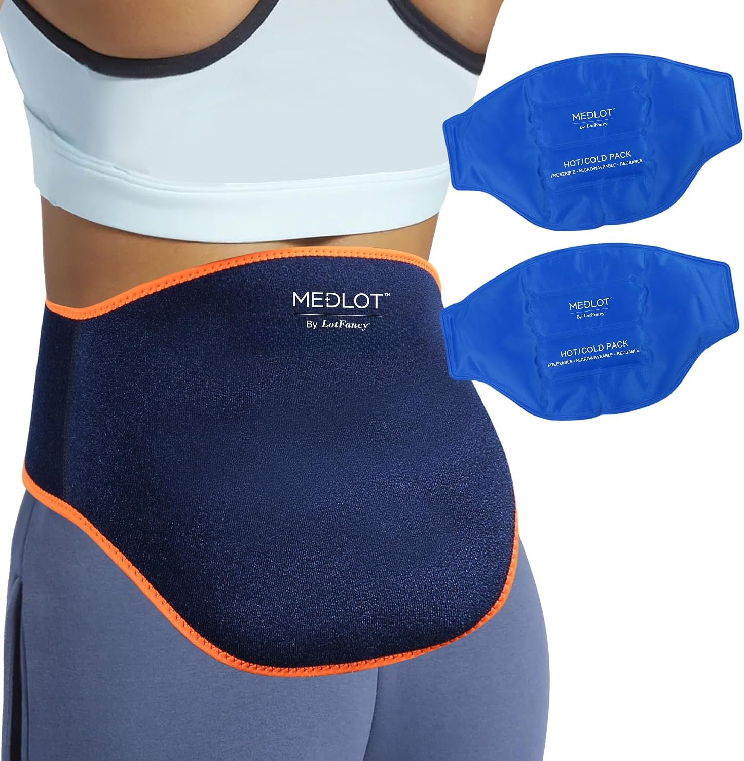 LotFancy Ice Pack Wrap for Lower Back Pain, 2 Gel Packs, Hot Cold Therapy