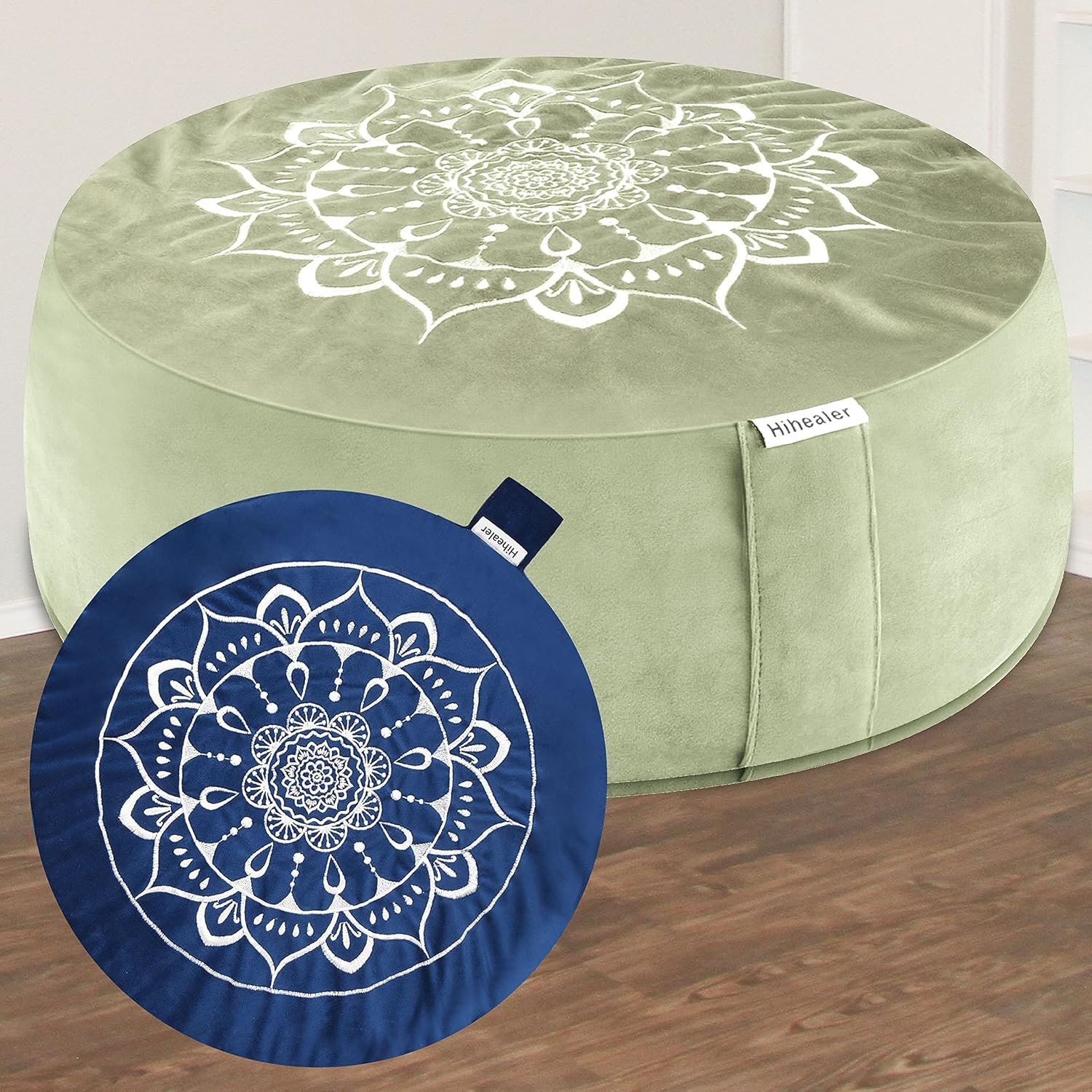 Hihealer Meditation Cushion, Traditional Tibetan Velvet Meditation Pillow