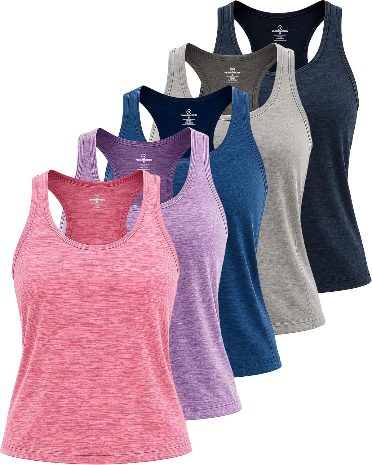 5 Pack Women’s Dry Fit Tank Tops Sleeveless Athletic Workout Gym Yoga