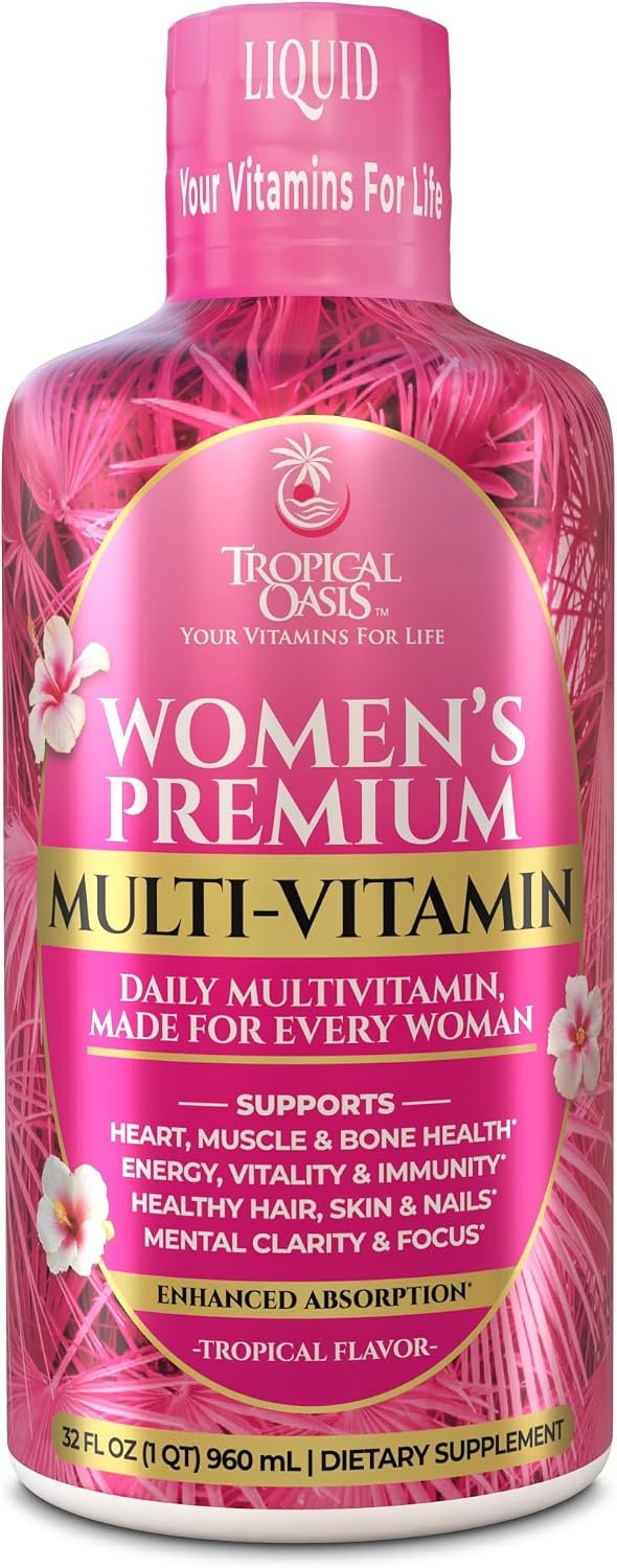 Tropical Oasis Liquid Multivitamin for Women | Sugar Free, Non-GMO, 32 Serv