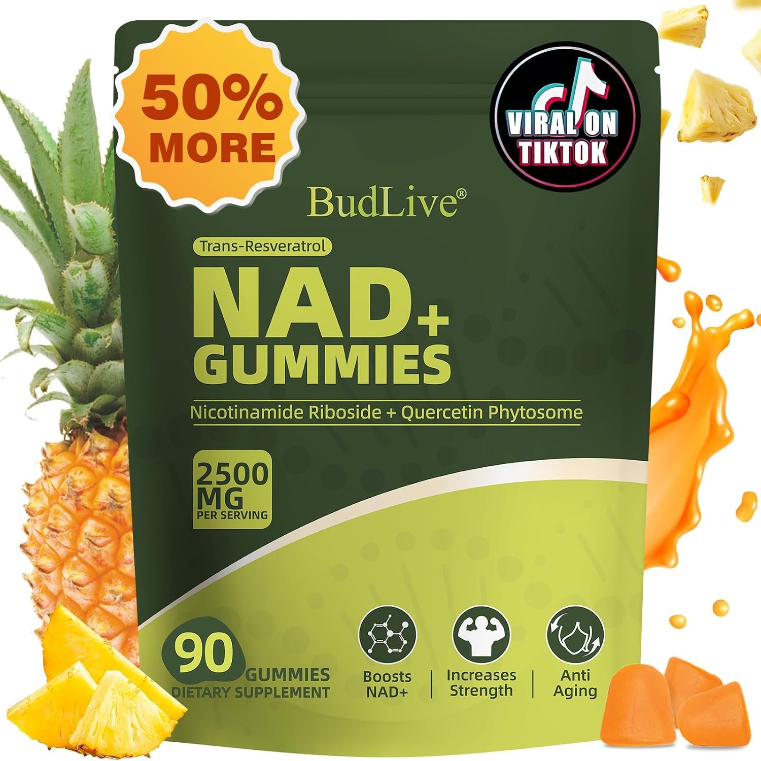 NAD Resveratrol Gummies, Liposomal NAD Gummies for Women